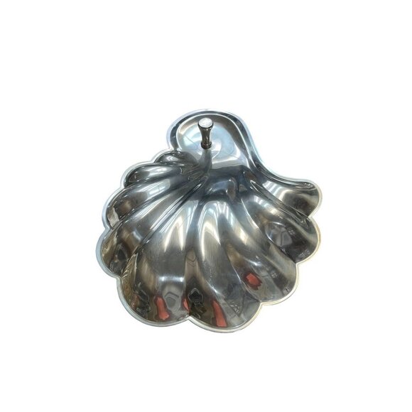 Sheffield Silver Co Silverplate Footed Clam Appetizer Dish With Dipping Cup - Picture 6 of 8